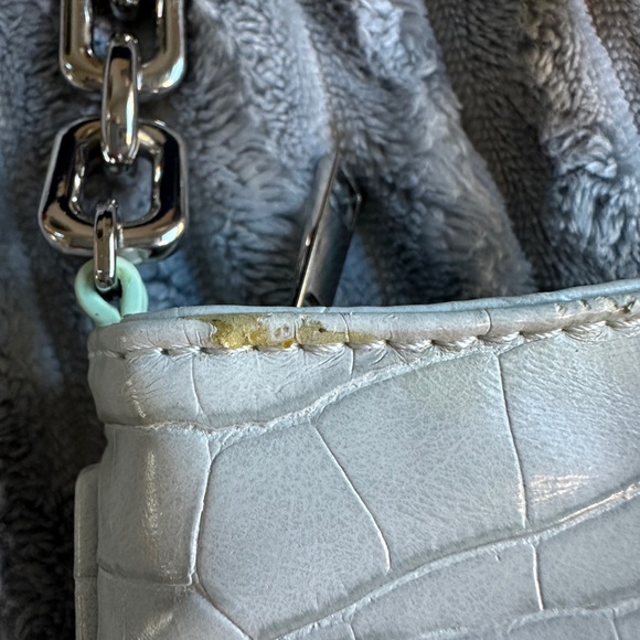 Zara Grey Croc pattern Silver Chain Shoulder Hand Bag - Picture 4 of 7